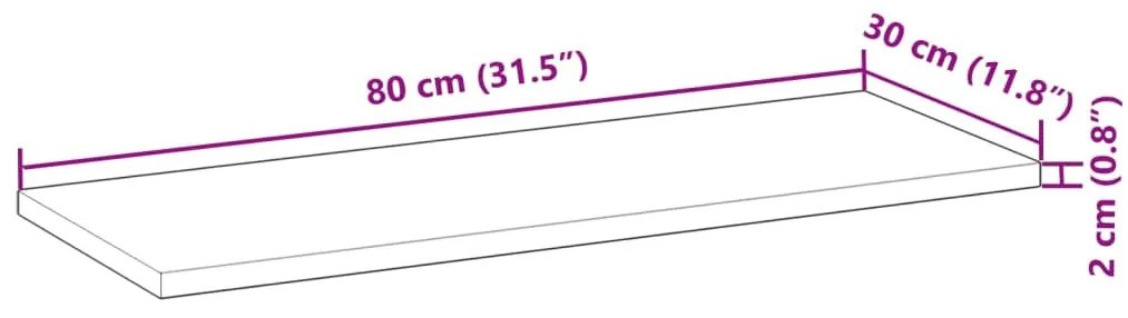 3 db kezeletlen tömör akácfa függőpolc 80 x 30 x 2 cm