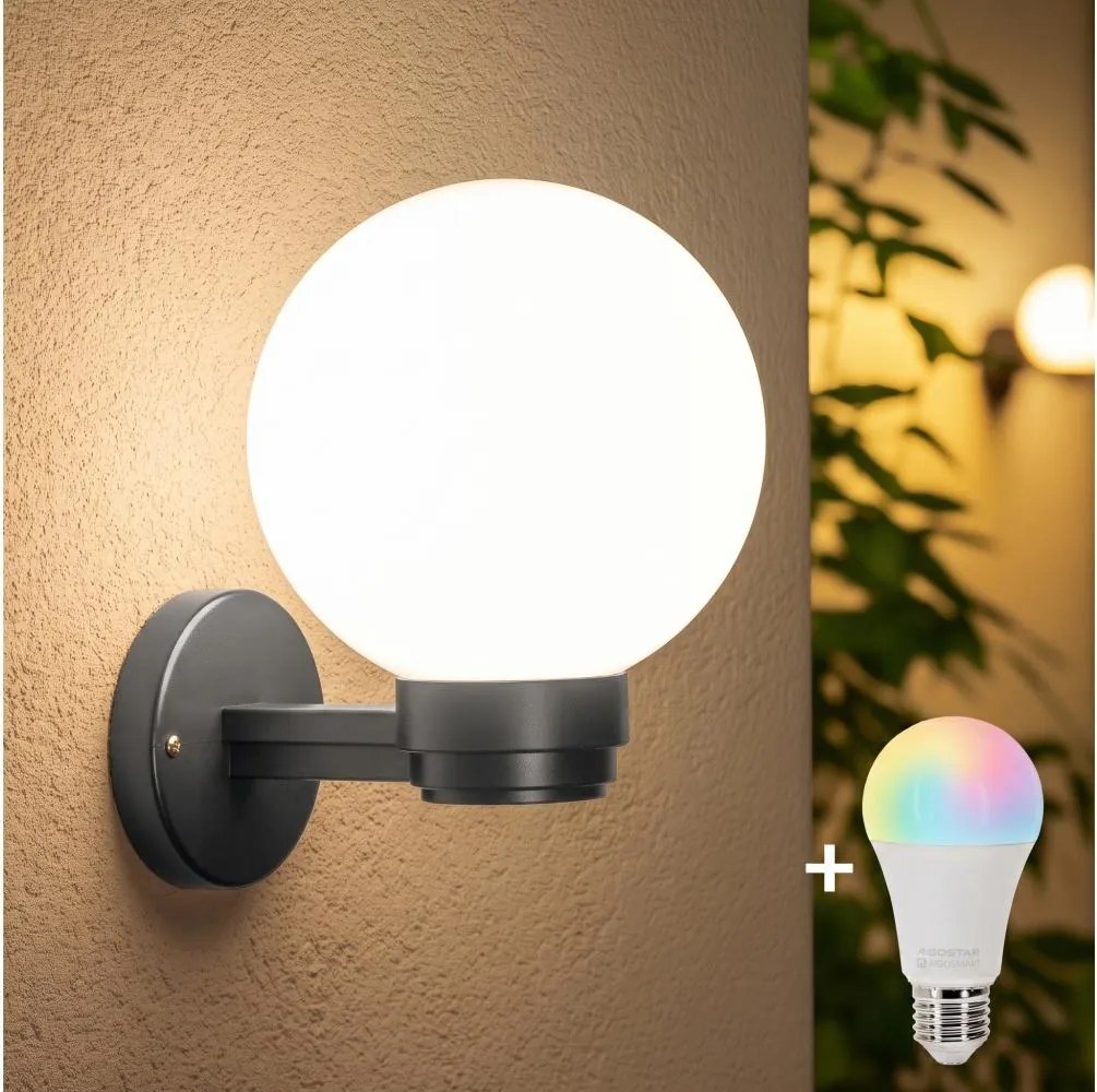 BRILAGI -LED RGBW kültéri fali lámpa HARBOR 1xE27/12W/230V IP33 antracit/fehér