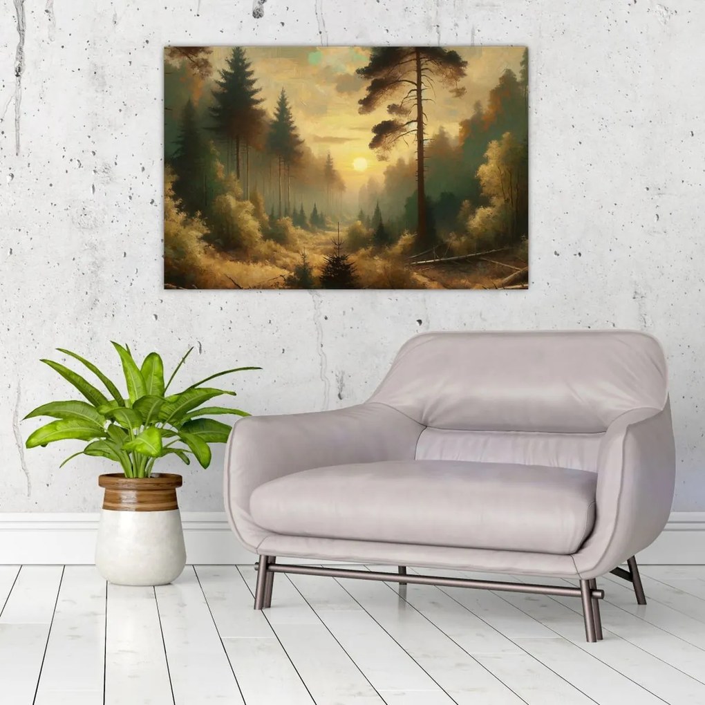 Kép - Napfény az erdőben (90x60 cm)
