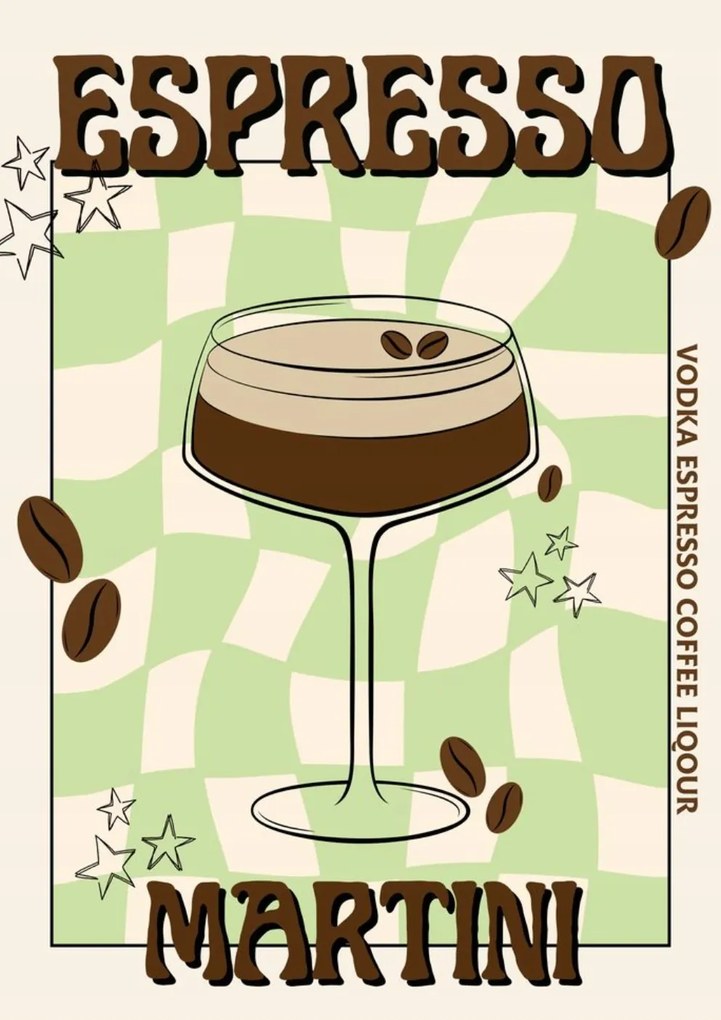 Poszter 21x30 cm Espresso Martini Bar A4