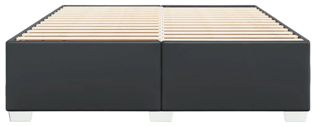 fekete műbőr ágykeret 200x200 cm