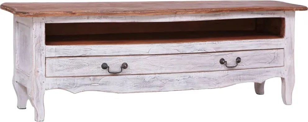 vidaXL fehér tömör mahagóni fa TV-szekrény 120 x 30 x 40 cm