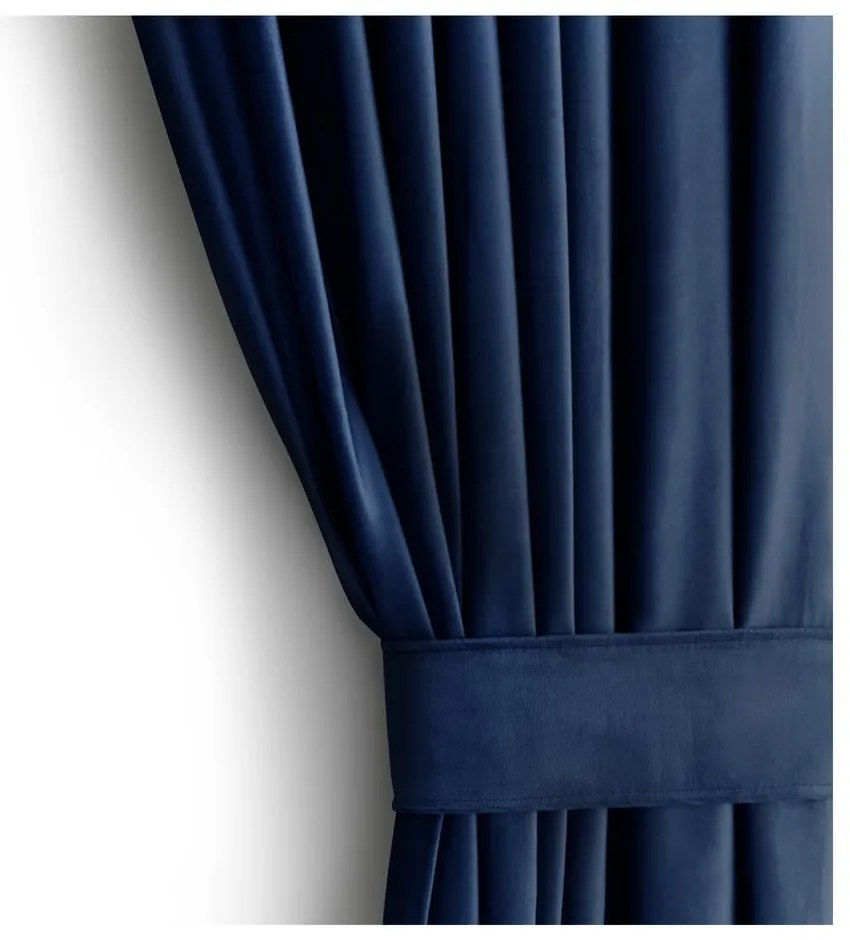 Sötétkék bársony dimout (részleges sötétítő) függöny 140x270 cm Eyelets – Restilo