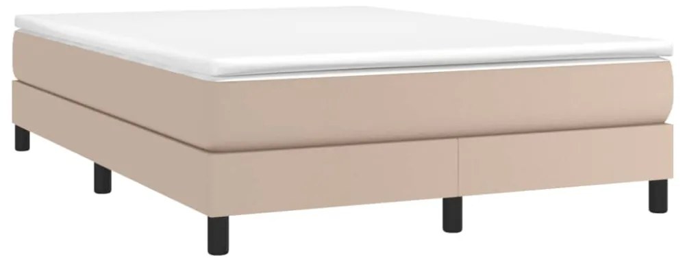 cappuccino színű műbőr rugós ágykeret 140 x 200 cm