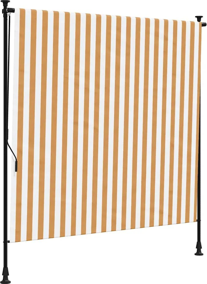 vidaXL narancssárga és fehér szövet és acél kültéri roló 150 x 270 cm