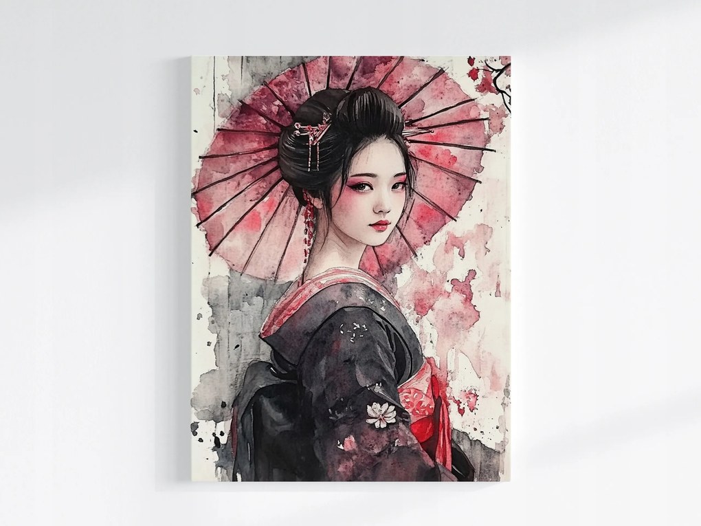 Poszter Portré Nő Gésa Japán Hagyomány Ázsia 60x80