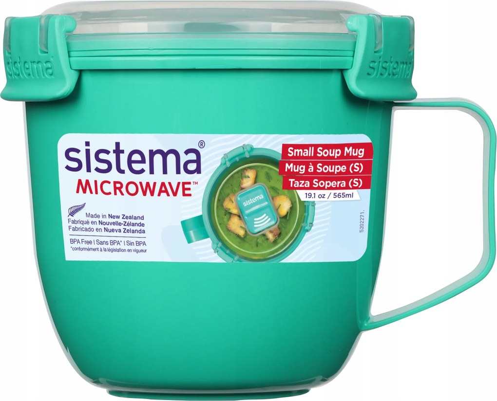 Uzsonnás doboz Sistema Small Soup Mug To Go 565ml zöld leveses doboz