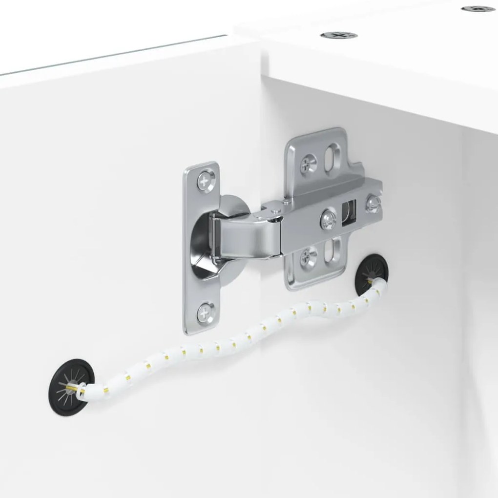 fehér tükrös fürdőszobaszekrény LED-del 60 x 13 x 52 cm