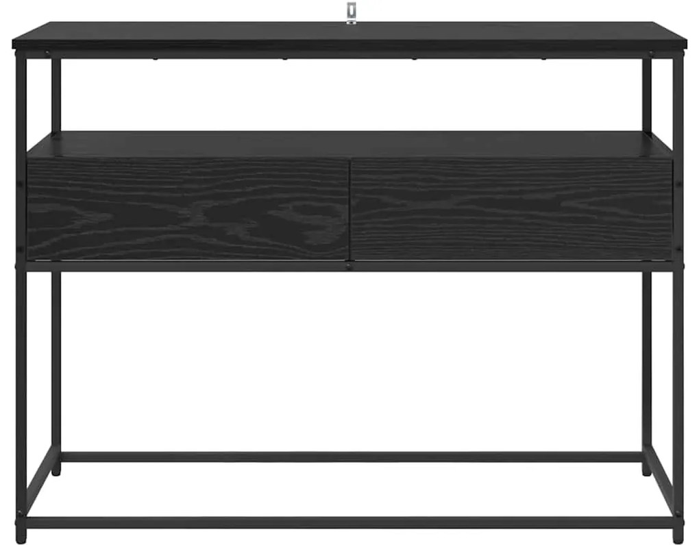 Konzolasztal fiókkal Fekete tölgy 100 x 40 x 75 cm Faanyag