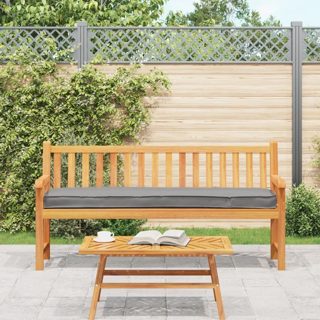 Raklap Párnák padhoz 2 db Szürke 200x40x8 cm Oxford szövet