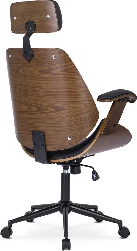 Fotel Obrotowy FABIAN Orzech/Czarny Ekoskóra