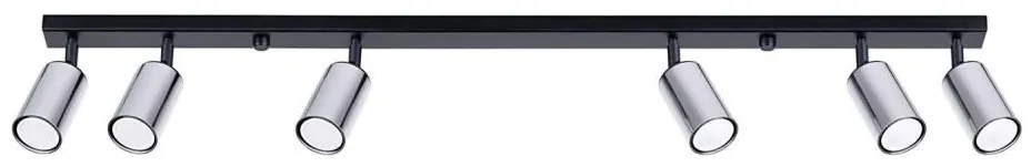 Sollux SL.1372 - Spotlámpa WINX 6xGU10/10W/230V fekete/króm