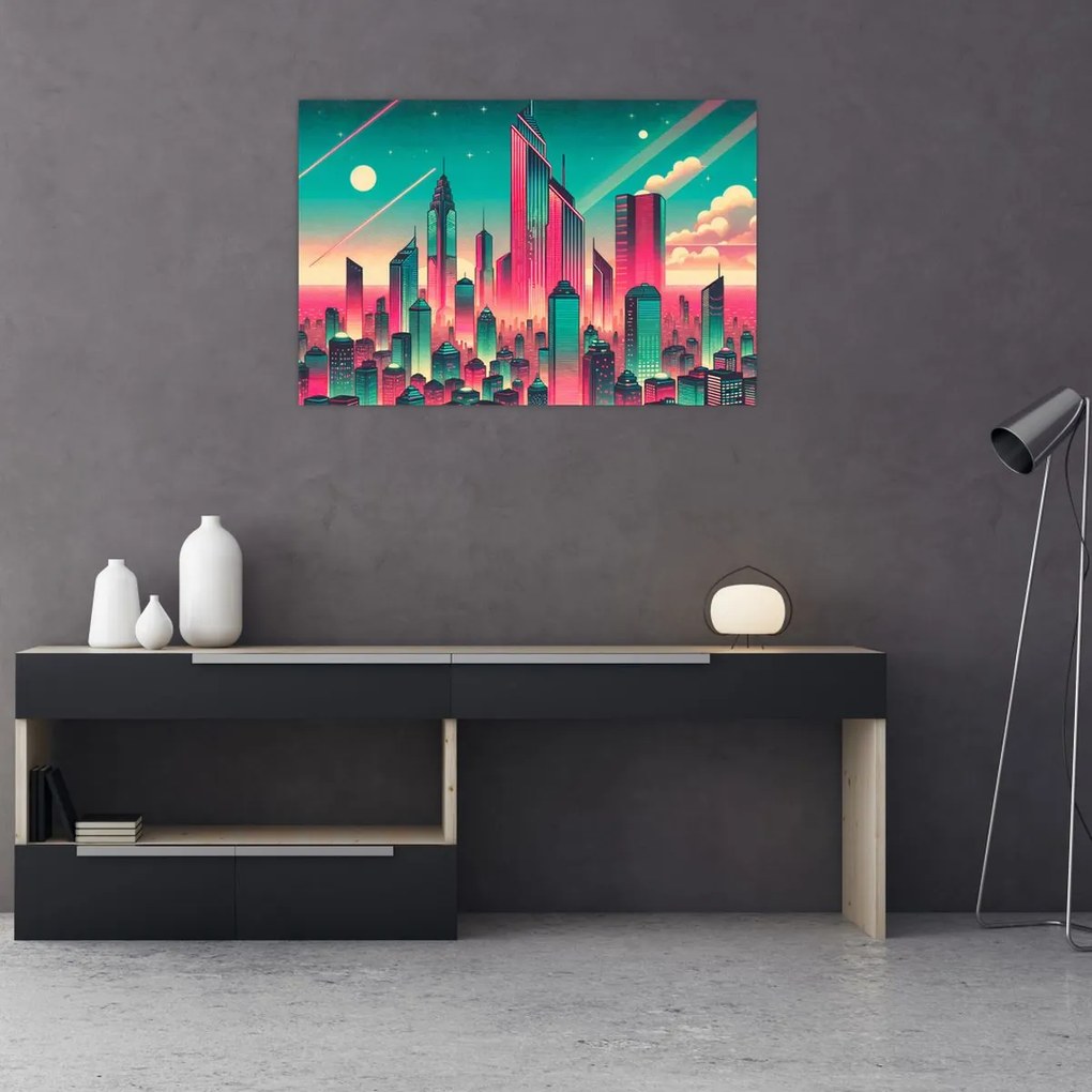 Kép – Nagyváros pop-art stílusban (90x60 cm)