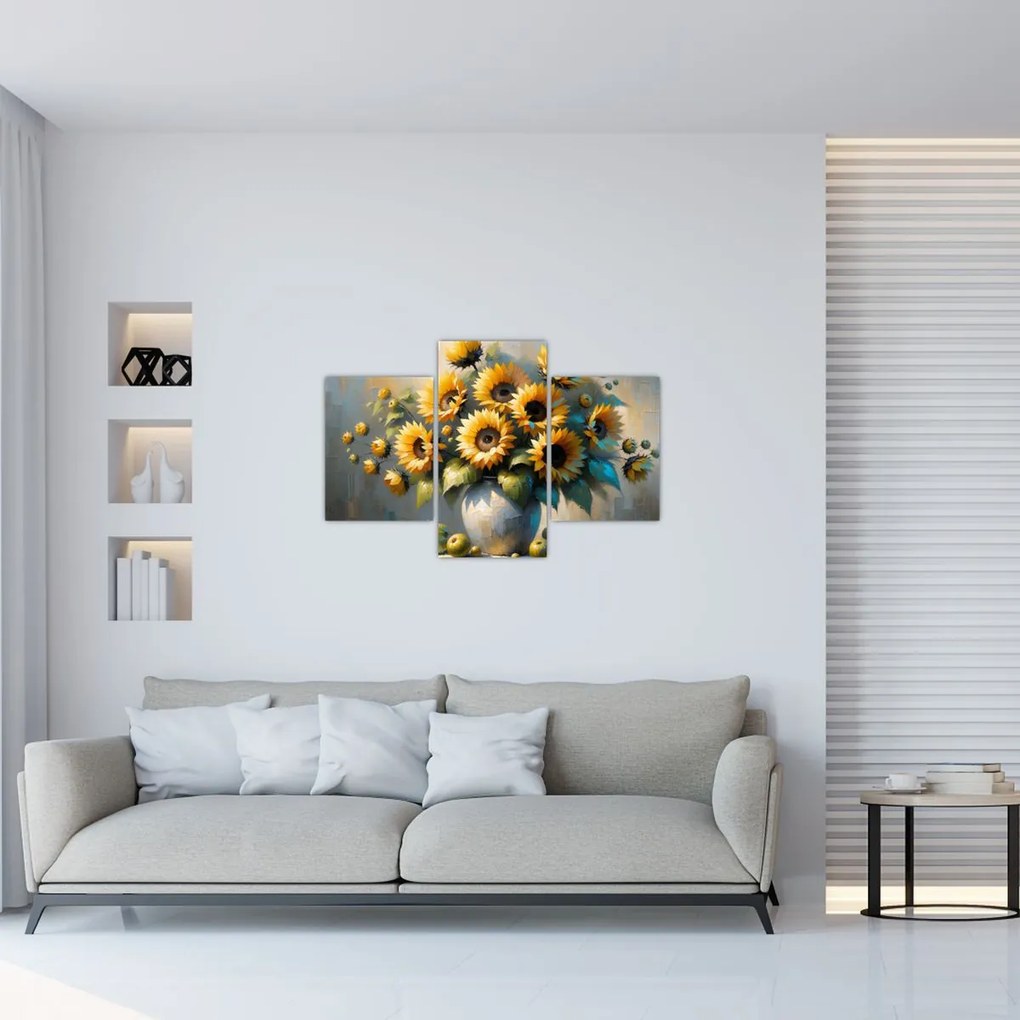 Kép – Napraforgós váza (90x60 cm)