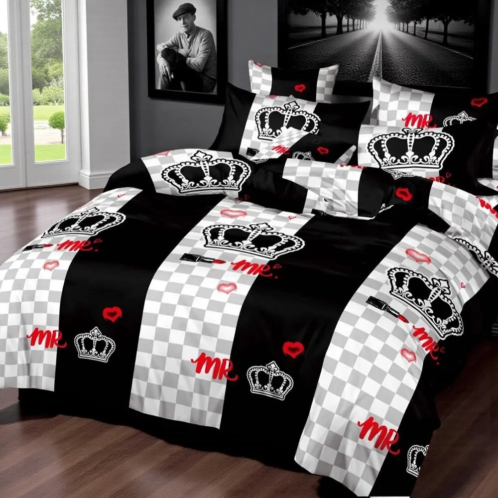 Ágynemű CROWN BLACK 7 részes 140X200 cm