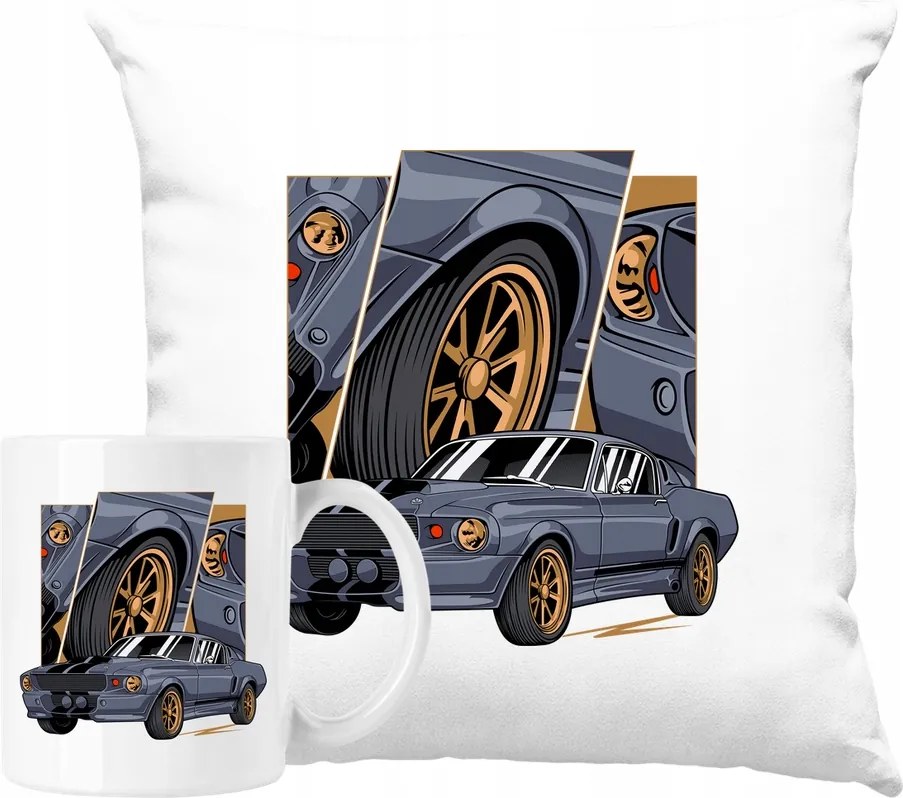 Bögre Szett Párna Retro Autó GT500 Ajándék ötlet