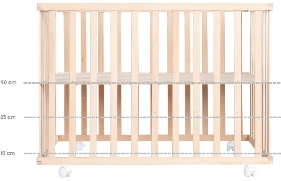 Natúr színű gurulós járóka állítható magassággal 75x100 cm Style – Roba