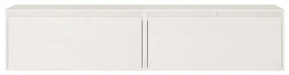 2 db fehér tömör fenyőfa faliszekrény 80 x 30 x 35 cm