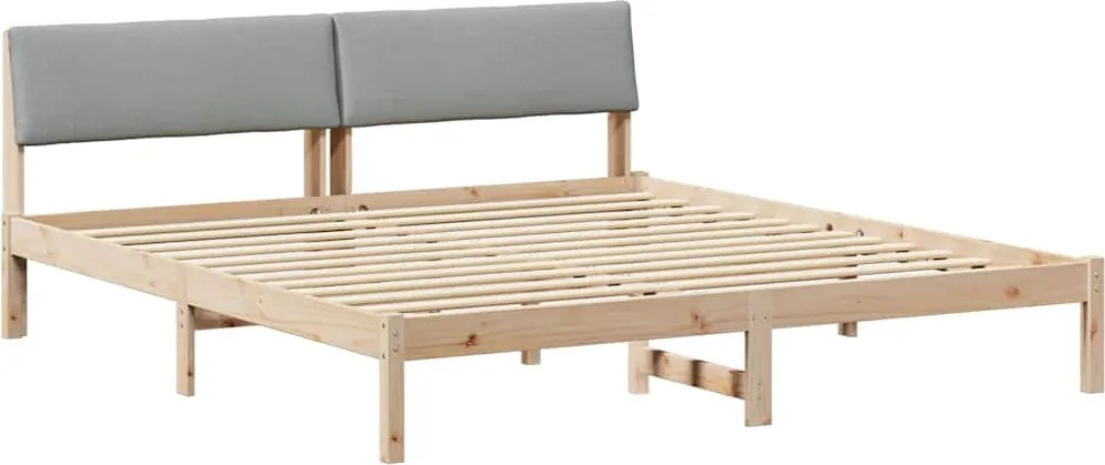 vidaXL Ágykeret Barna és világosszürke 200 x 200 cm Tömör fenyőfa