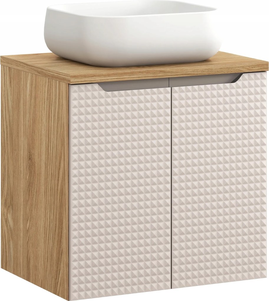 60cm-es bútorszett Nika pulttal és pultra szerelhető mosdóval