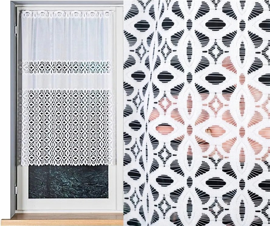 Jacquard függöny Adrianna 300x110cm egyenes virágmintás (kész) szegéllyel