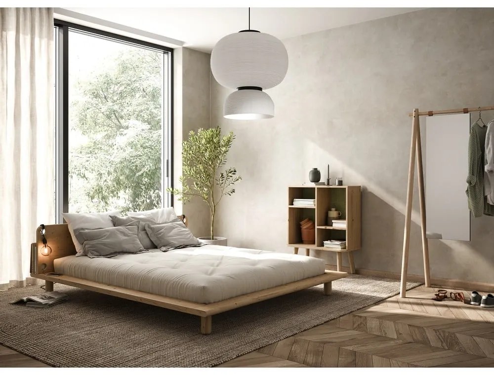 Borovi fenyő franciaágy ágyráccsal 160x200 cm Peek – Karup Design