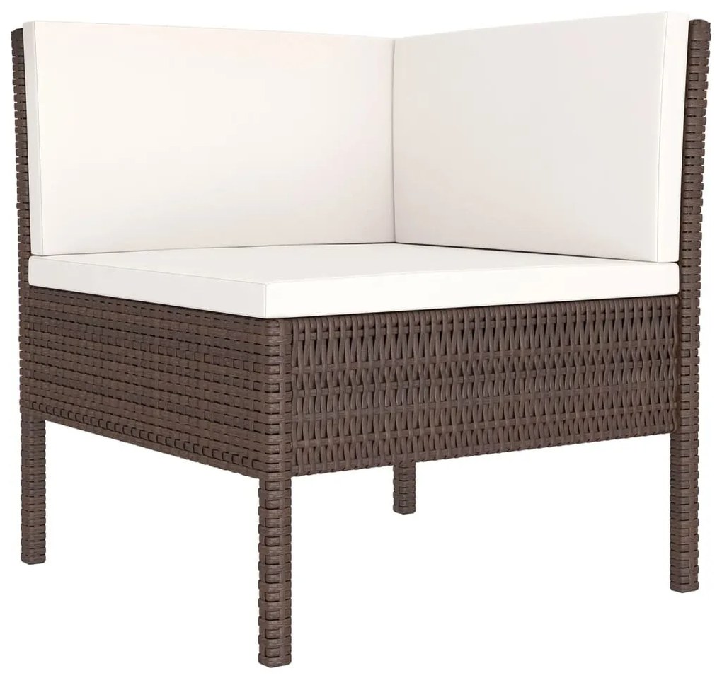 12 részes barna polyrattan kerti ülőgarnitúra párnákkal
