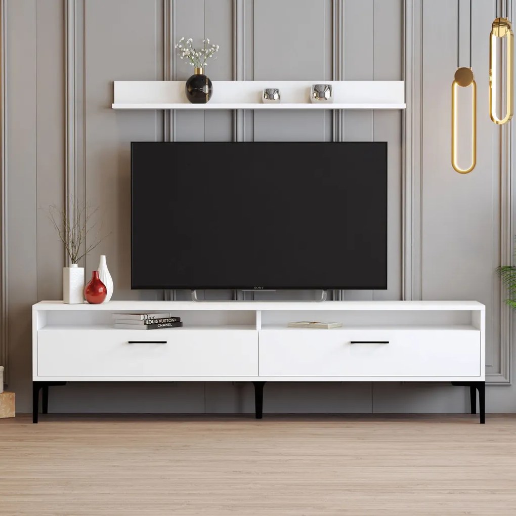 Istanbul TV-állvány, fehér, 180 cm – TR845HCT3102