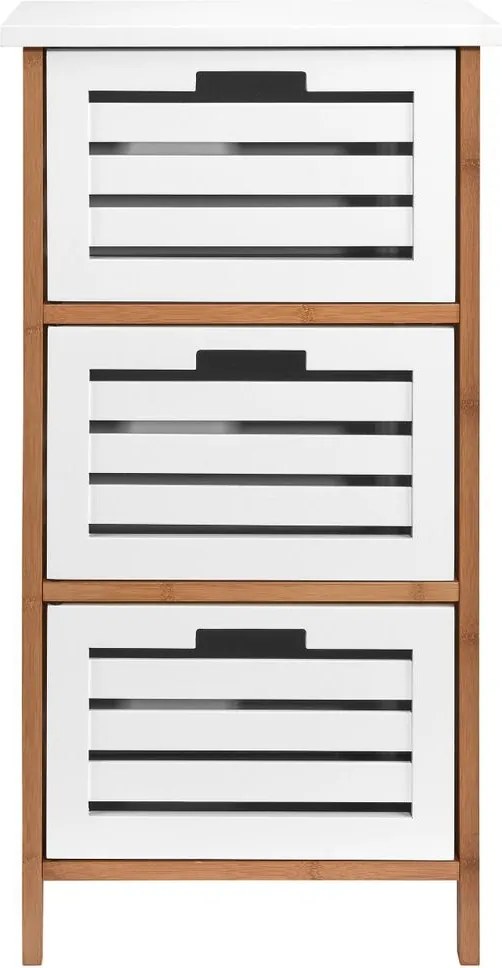 WHITE SANDS polc, 3 fiókkal 45x30x85cm