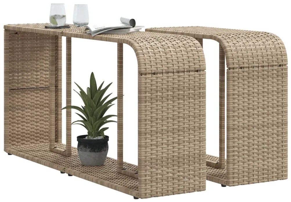 2 db bézs polyrattan tárolópolc