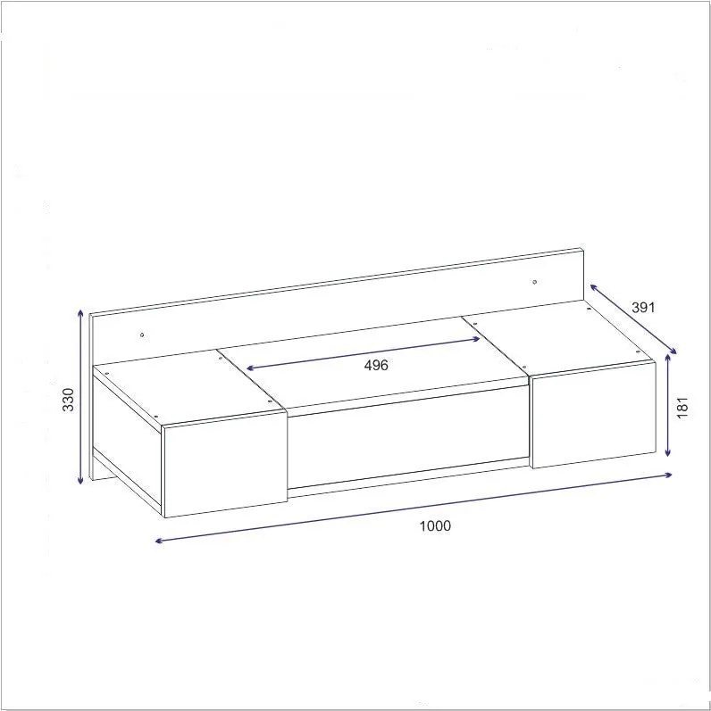 Fésülködő asztal Zakkum - Sapphire Oak