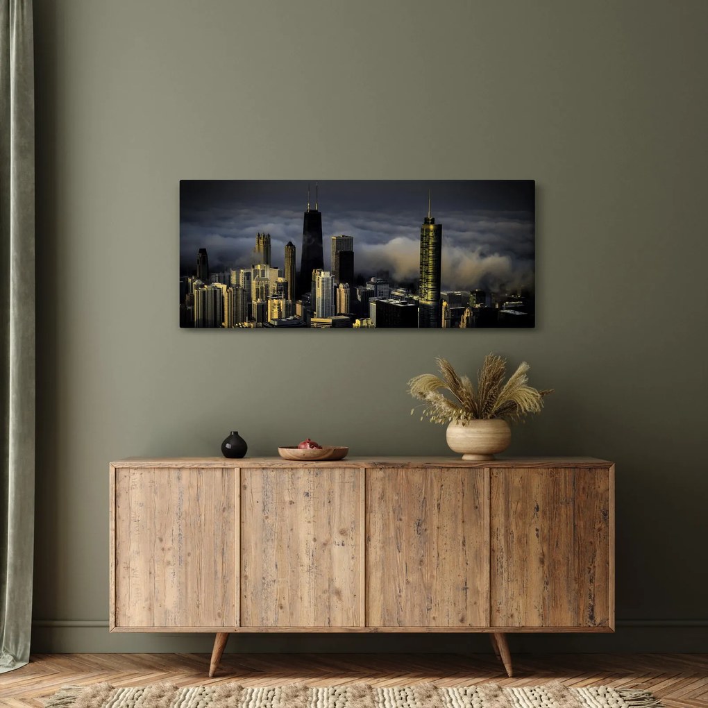 A város képe a felhőkben (120x50 cm)