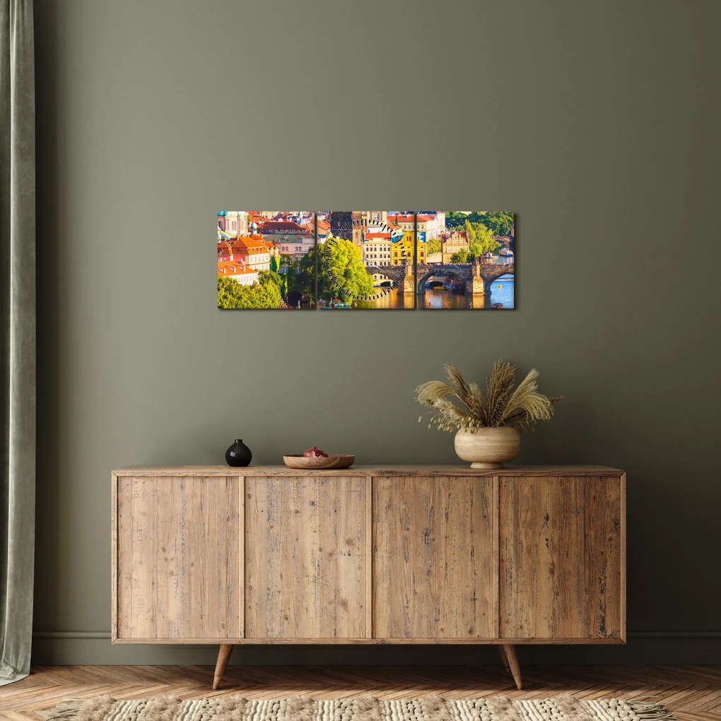 Kép - Prága II. (órával) (90x30 cm)