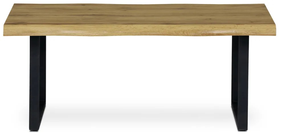 Măsuță De Cafea Culoare Stejar, Picioare De Metal Negre. Dimensiune:110x70x45 cm