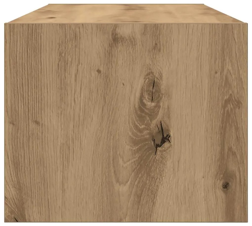 kézműves tölgy színű szerelt fa TV-szekrény 80x31x25,5 cm