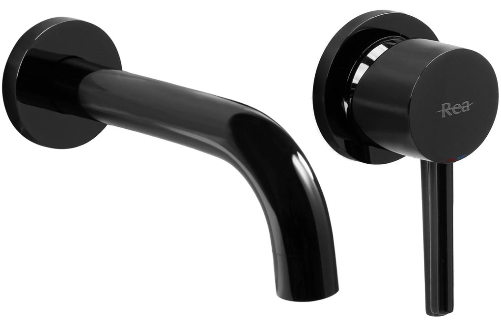 Falra szerelhető csaptelep Rea Lungo Black Metallic + box
