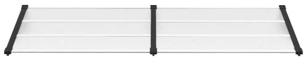 fekete és átlátszó polikarbonát ajtóelőtető 239 x 90 cm