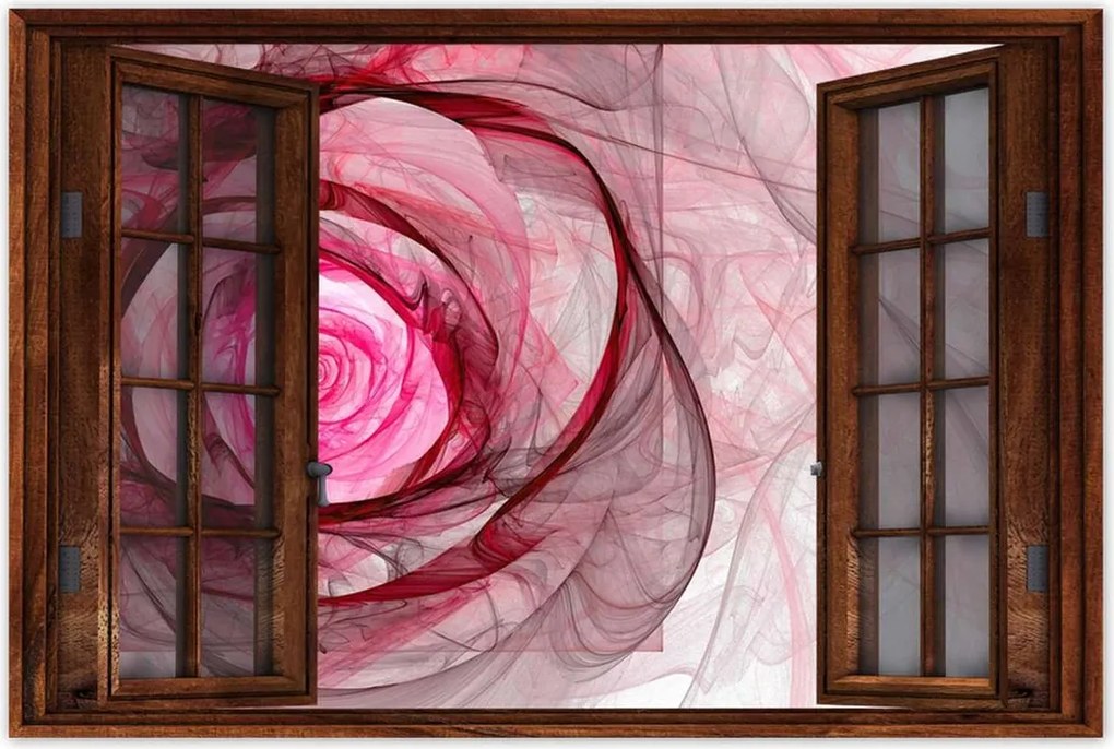 Poszterek 90x60 Rózsaszín fraktál rózsa