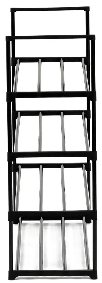 Dulap pentru pantofi, cu 4 rafturi, din metal negru