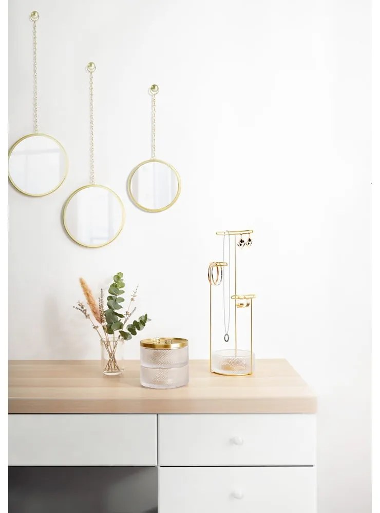 Tesora üveg ékszerdoboz, aranyszínű fedéllel - Umbra