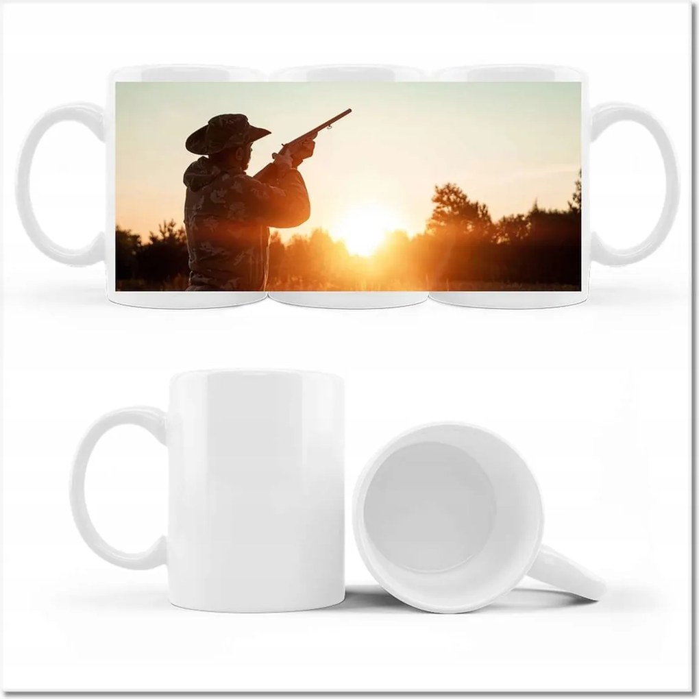 Fotó bögre Sziluett Vadászok fegyverrel