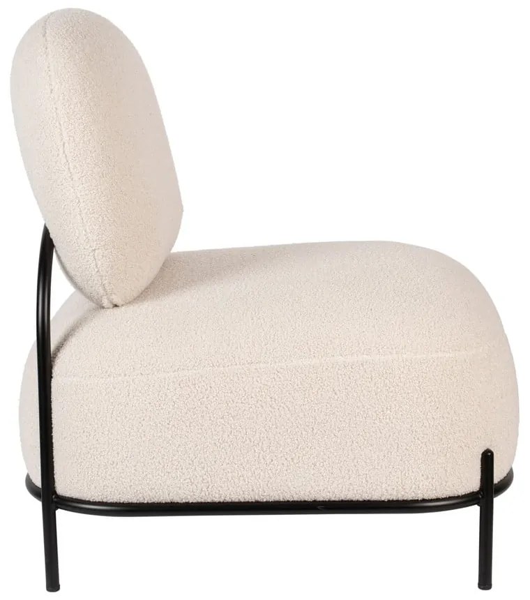 Krémszínű buklé fotel Polly – White Label