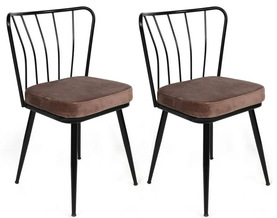 Yildiz Light Brown and Black étkezőszék szett, 4 db, 4 db