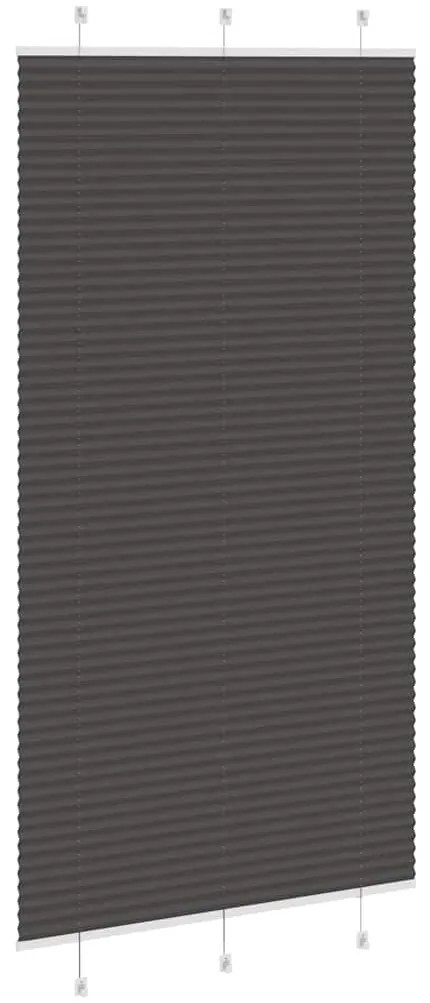 pliszírozott redőny fekete 110x200 cm szövetszélesség 109,4 cm