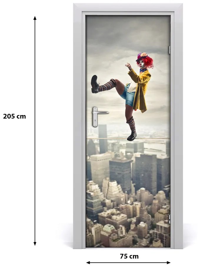 Poszter tapéta ajtóra Bohóc vonalak 75x205 cm
