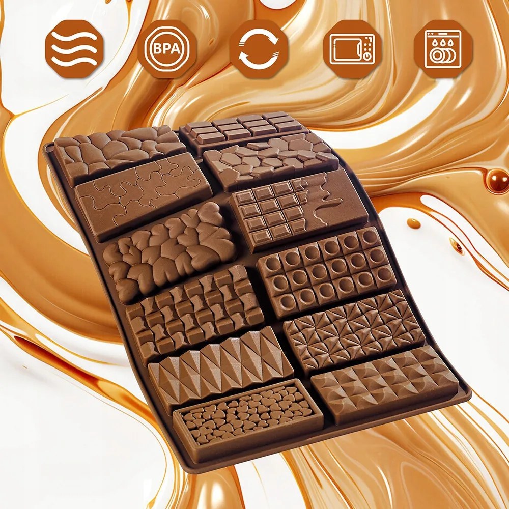 Nagy Öntőforma Szilikon Tábla Csokoládé Praliné Jég Viasz 2X