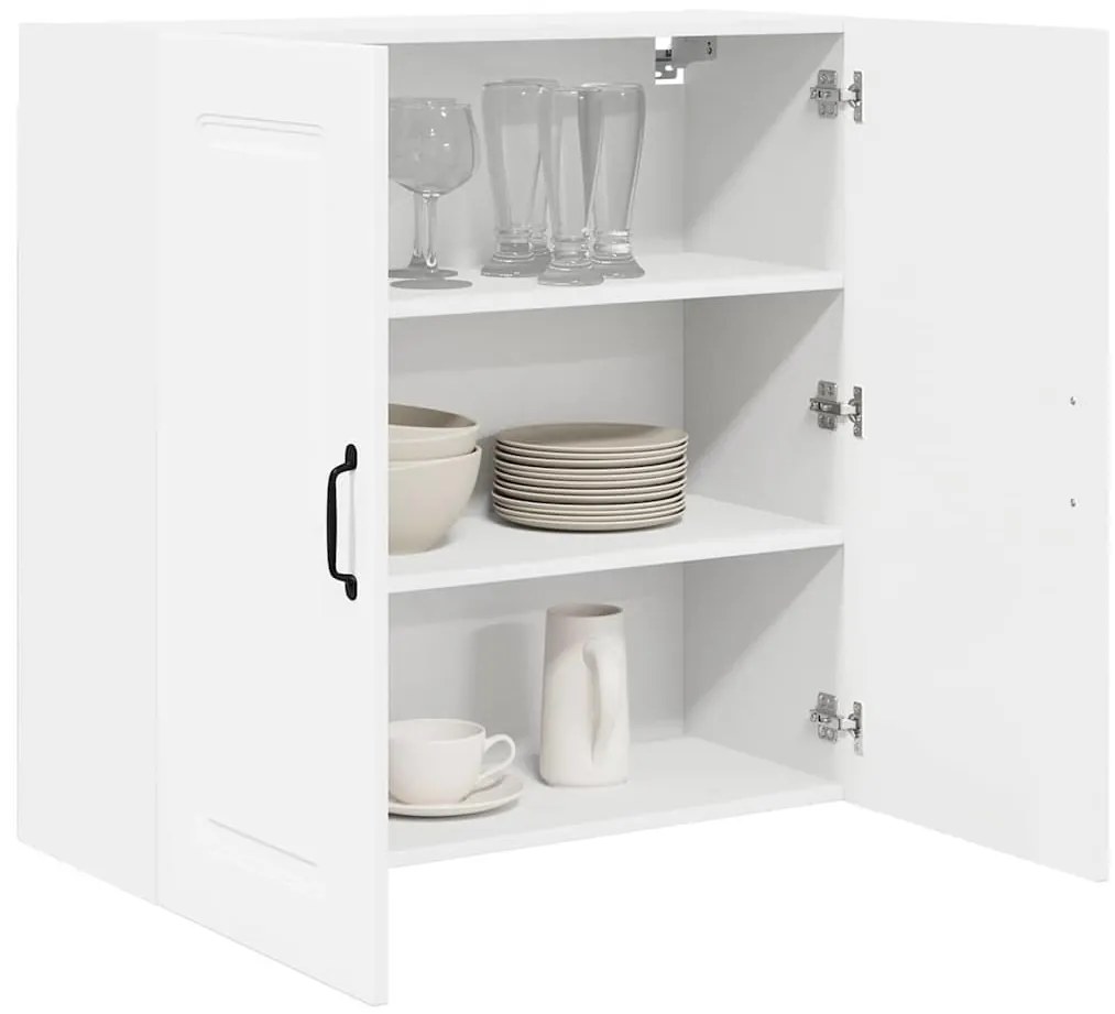 Fali konyhaszekrény polcokkal Fehér 80 x 31 x 80 cm Faanyag