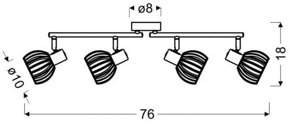Spotlámpa ATARRI 4xE14/25W/230V fehér/bézs