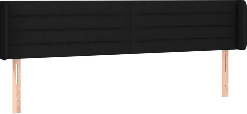 vidaXL fekete szövet fejtámla szárnyakkal 203x16x78/88 cm
