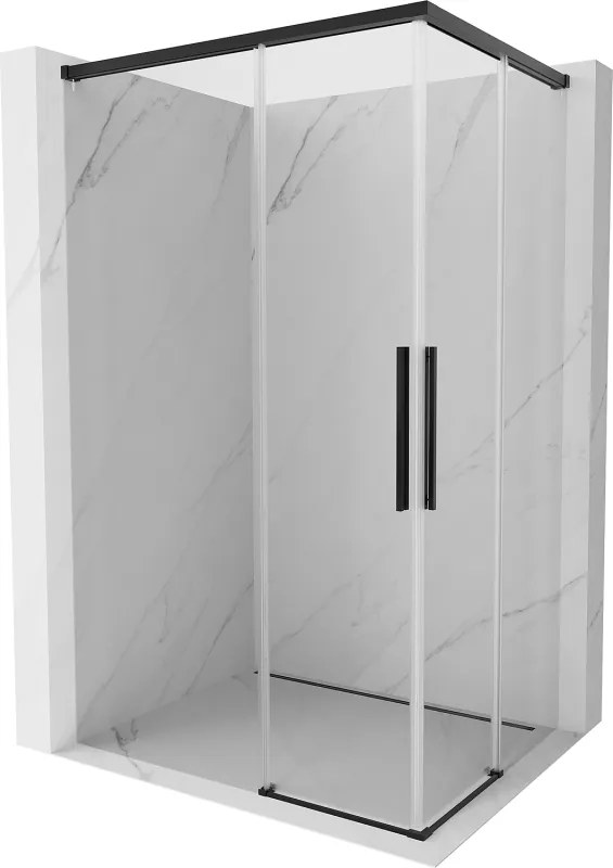 Mexen Rox Duo tolóajtós zuhanykabin 120 x 90 cm, átlátszó, fekete - 8C2D-120-090-70-00